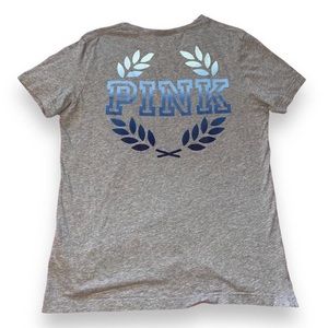 Victoria secret pink top grey and blue ombré graphic tee tie dye t shirt